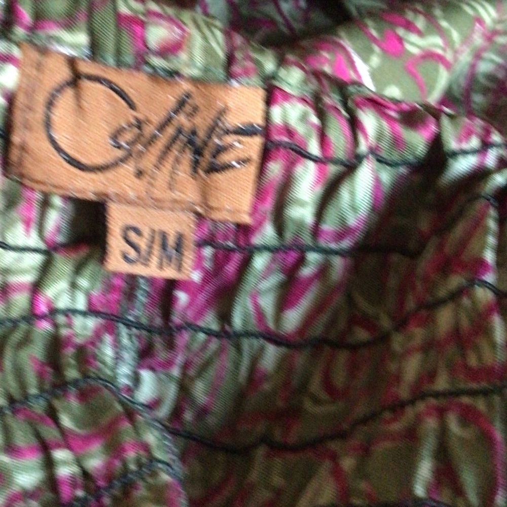 Coline Drop Waist Tiered Smock Back Floral Maxi Dress in Olive Purple Silver S/M - Picture 8 of 9